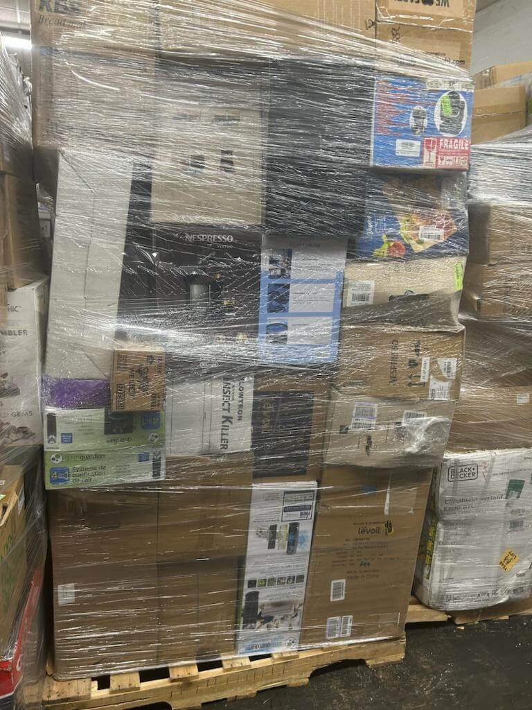 Small appliances wholesale pallet with assorted kitchen appliances and household products