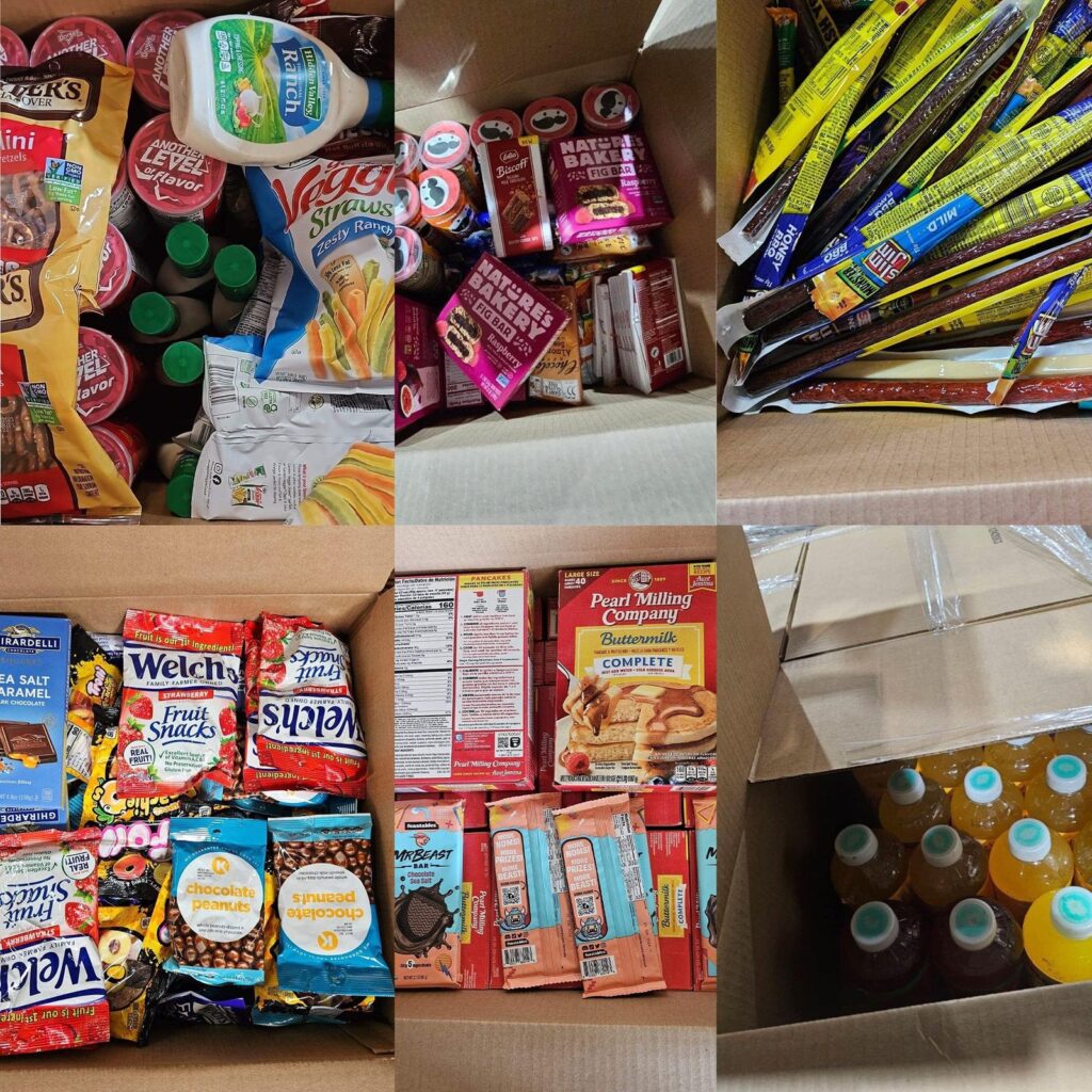 Wholesale grocery and snacks liquidation pallet with assorted packaged food products