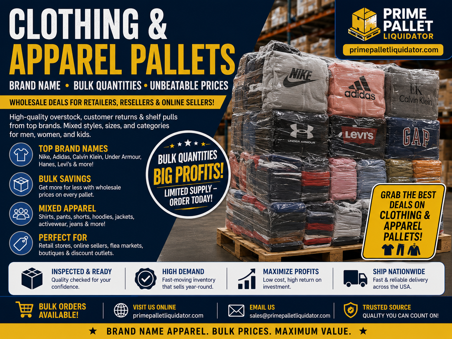 Clothing & Apparel Pallets