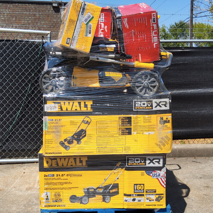 Mixed Milwaukee and DeWalt tool pallets for sale with wholesale power tools
