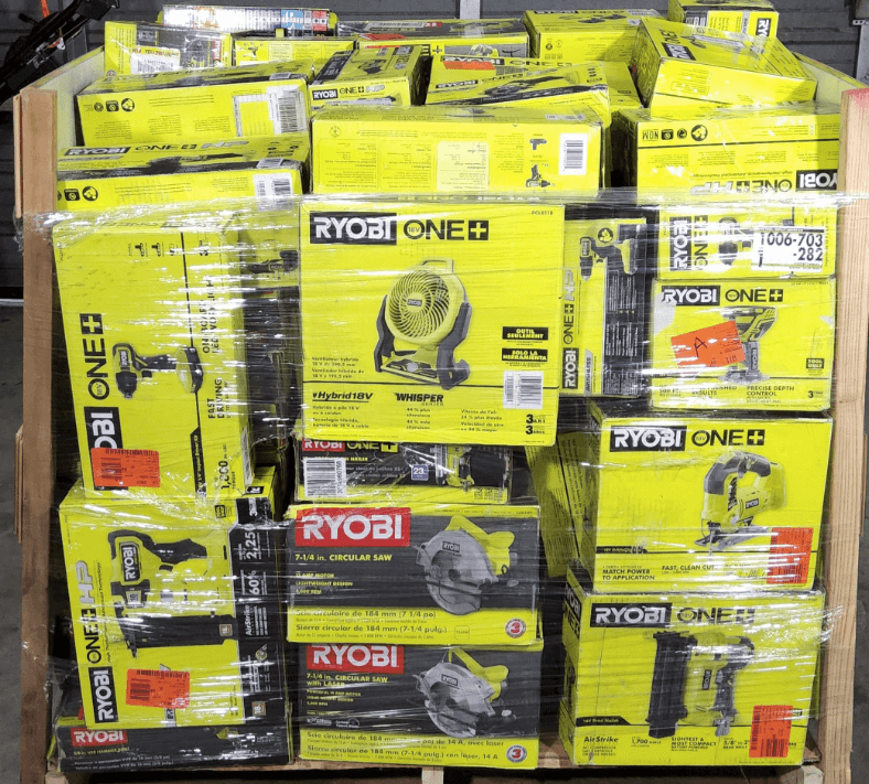 Manifested Ryobi tool lots for sale with assorted power tools