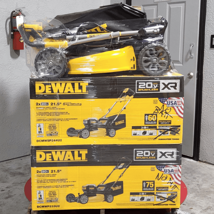 Milwaukee and DeWalt tool pallets for sale with professional power tools