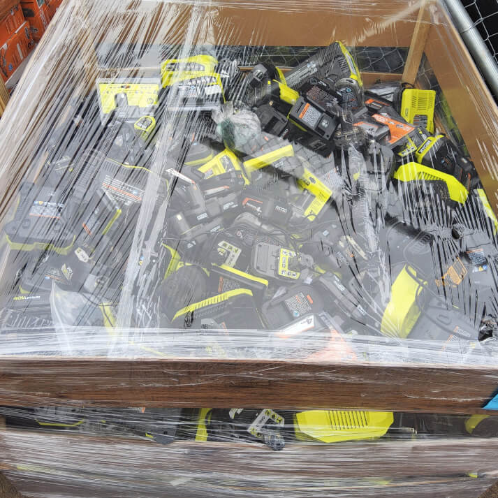 Ryobi and RIDGID battery charger pallet for sale