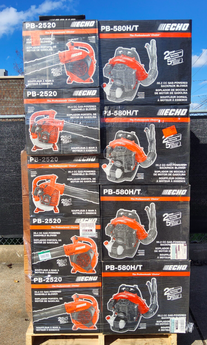 ECHO lawn equipment pallets for sale with outdoor power tools