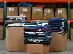 Wholesale Carhartt clothing pallet containing approximately 400 mixed apparel pieces