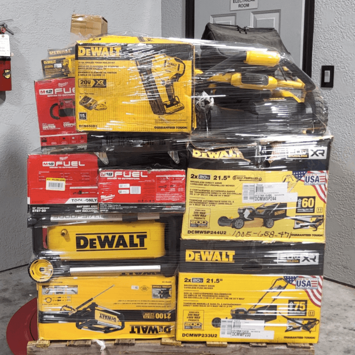 Wholesale Milwaukee DeWalt tool liquidation pallet for resellers