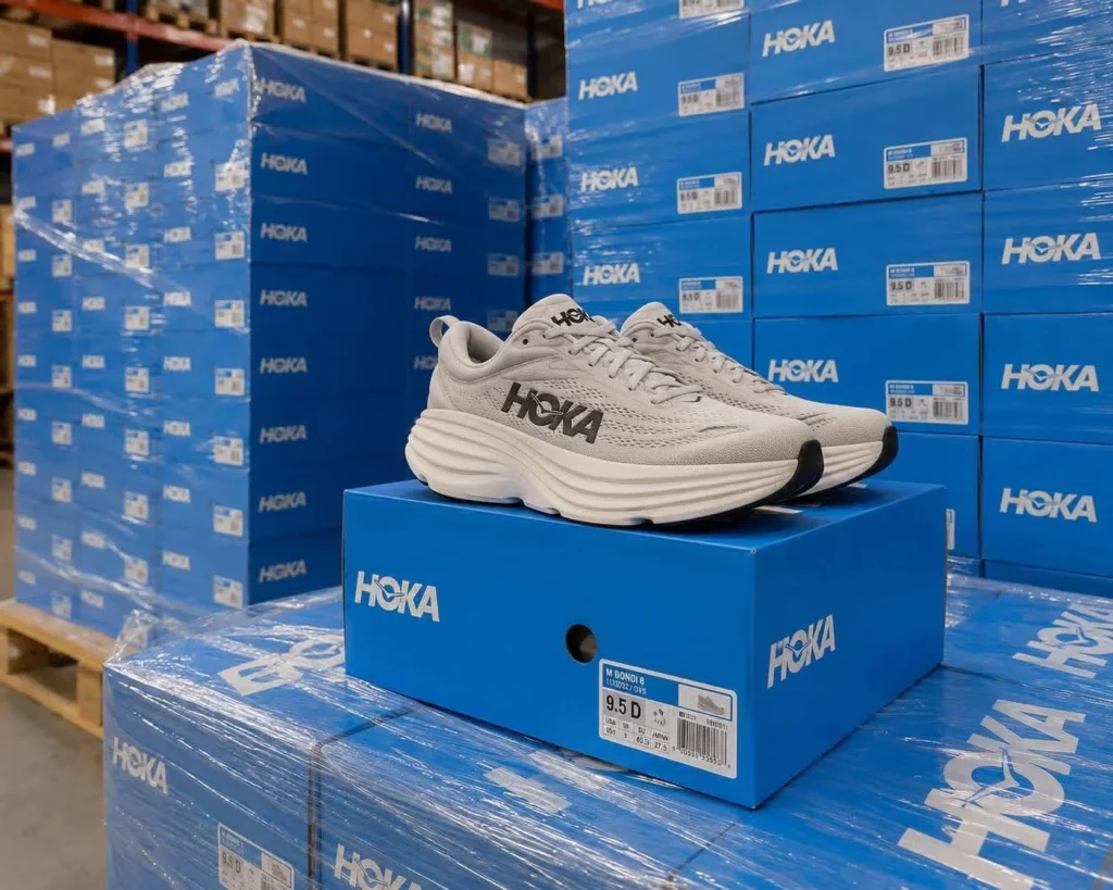 Wholesale running shoe liquidation pallet with assorted athletic footwear for resellers