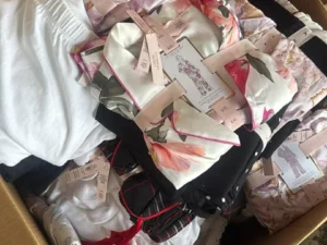Wholesale women's pyjama liquidation pallet with assorted sleepwear sets and nightwear