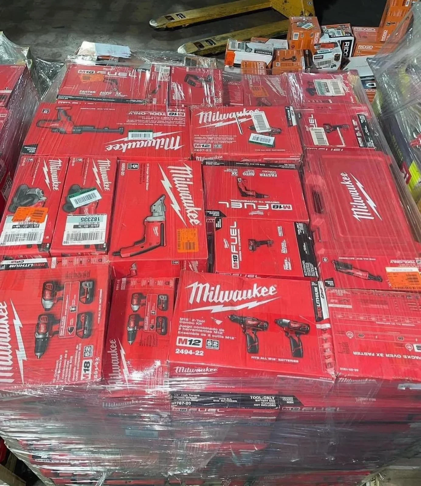 Assorted Milwaukee cordless power tools for wholesale liquidation and resale