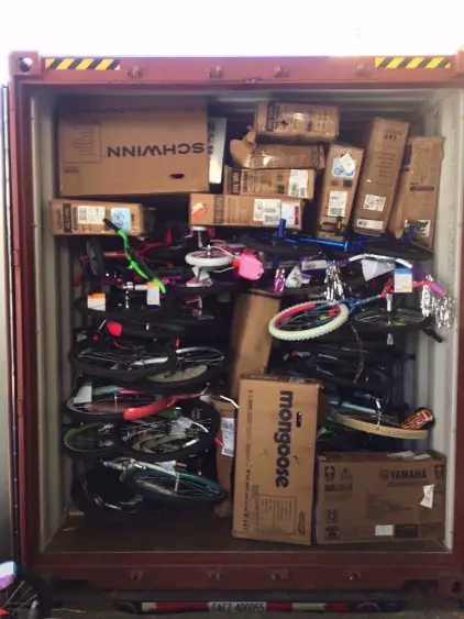 Bicycle liquidation pallet with 50 assorted bicycles and accessories for wholesale resale
