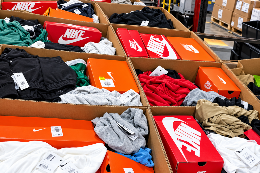 Nike athletic apparel liquidation pallet with assorted sportswear for wholesale resellers